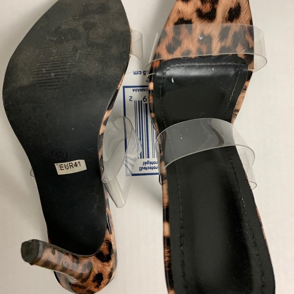 Leopard sole open toe stiletto heeled mule - Picture 7 of 8